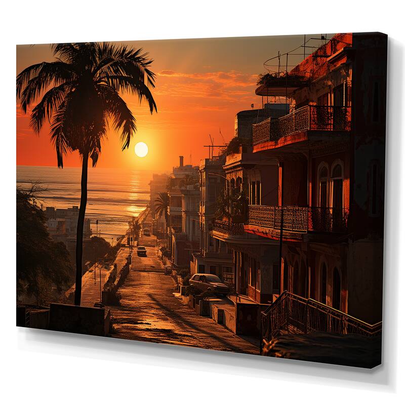 Designart "Havana Sunset Panorama II" Cuba Wall Art Bed Bath & Beyond